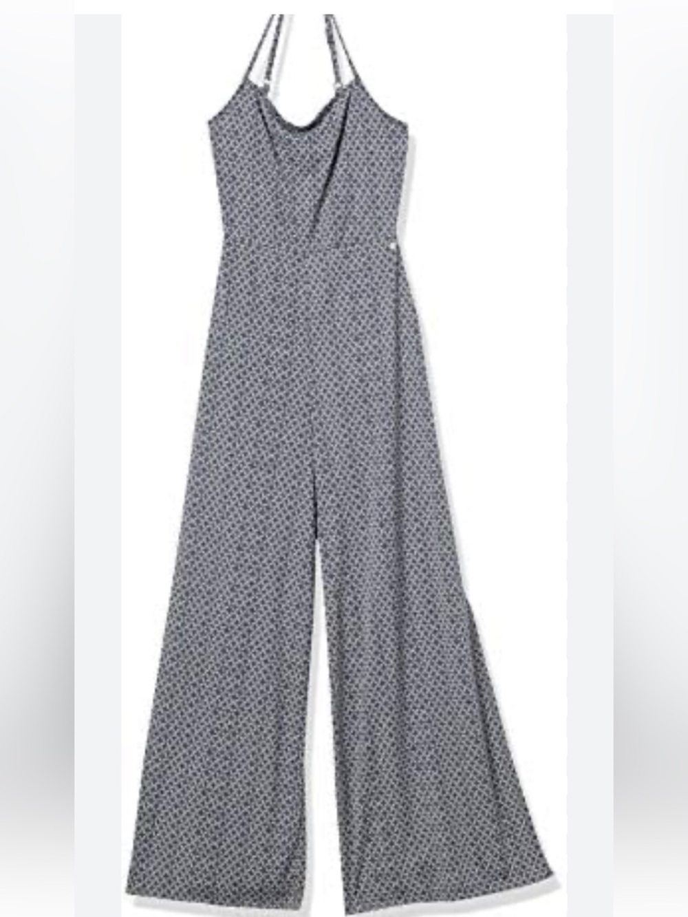 Blue Geometric Print Wide-Leg Jumpsuit
